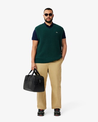 Carded Wool V Neck Sweater Vest