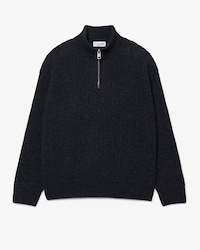 Wool High Zip Neck Sweater