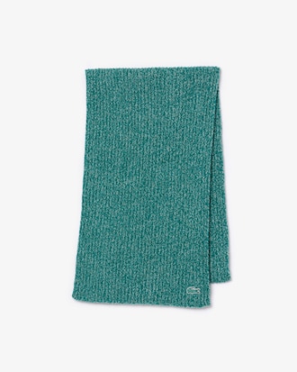 Mercerized Carded Wool Rib Knit Scarf