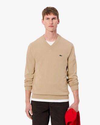 Monochrome Cotton V-neck Sweater