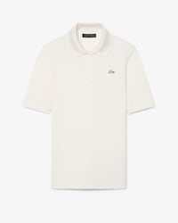 Runway Slim Fit Beaded Crocodile Silk Polo Shirt