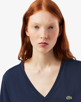 Relaxed Fit Soft Cotton V Neck T-shirt