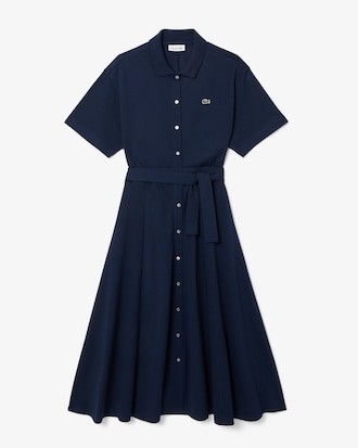 Flared Piqu&eacute; Polo Dress