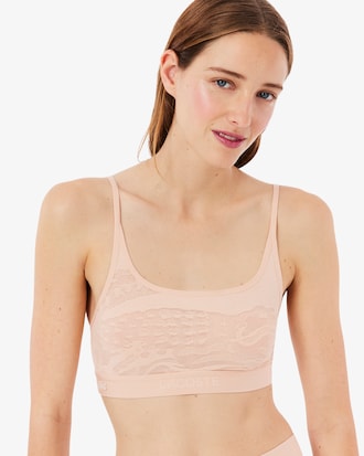 Crocodile Accent Mesh Bralette