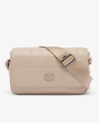 Monogram Leather Flap Close Satchel