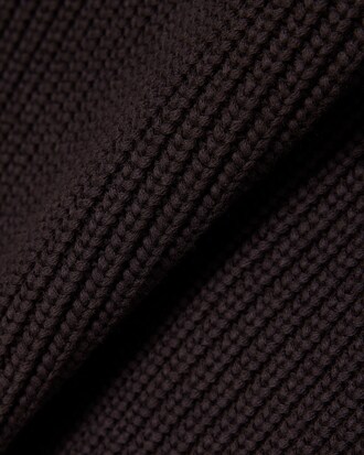 Pearl Rib Knit Badge Accent Sweater