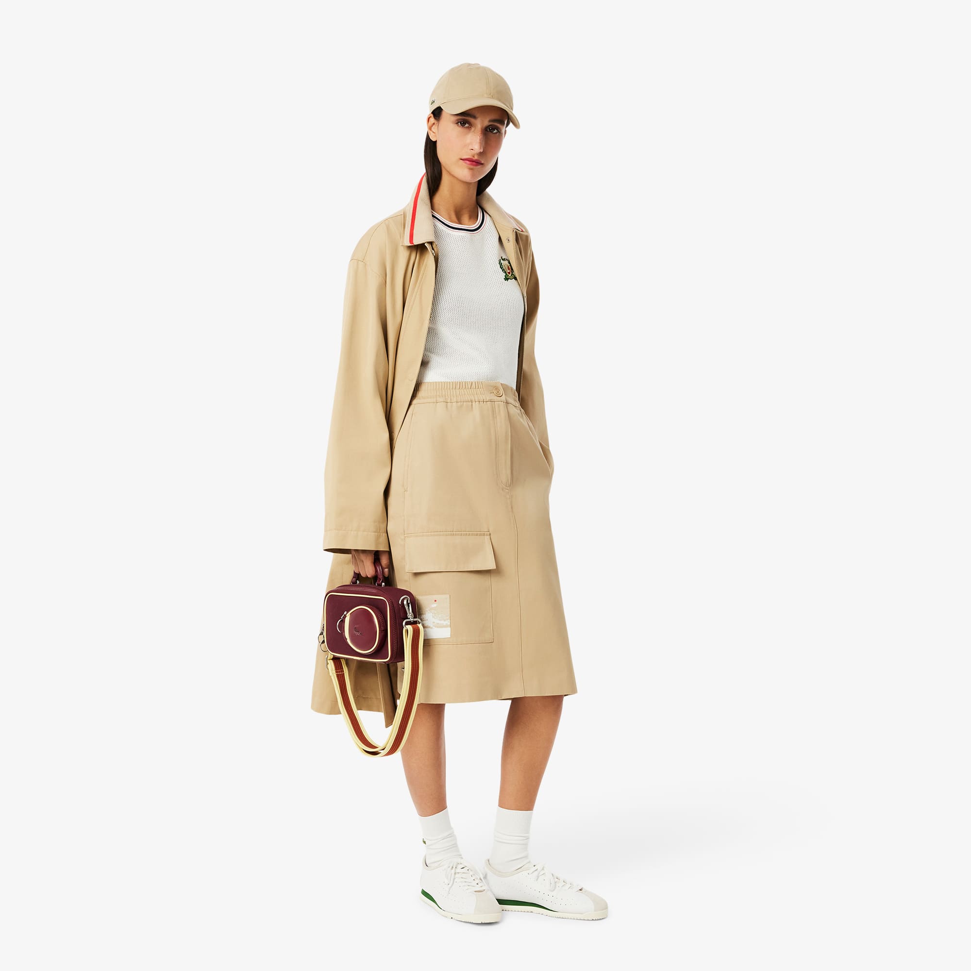Straight Cut Twill Midi Skirt - Women's dresses & skirts