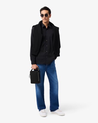 Chantaco Piqu&eacute; Leather Shoulder Bag