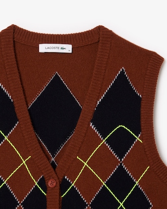 Jacquard Intarsia Cardigan Vest