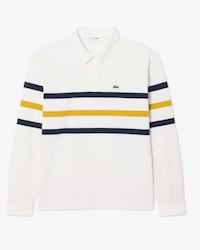 Relaxed Fit Striped Piqu&eacute; Rugby Polo Shirt