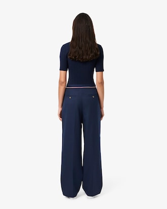 Oversized Wool Blend Pleated Pants