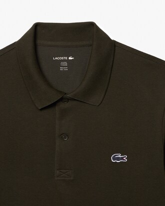 Regular Fit Long Sleeved Cotton Blend Polo Shirt