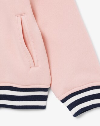 Unisex Embroidered Badge Fleece Bomber Jacket