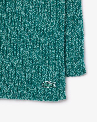 Mercerized Carded Wool Rib Knit Scarf