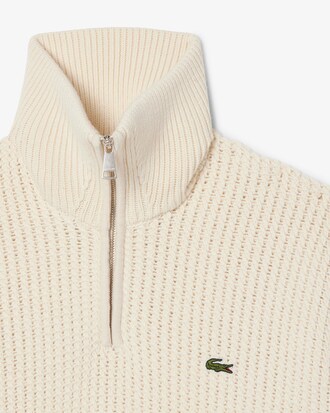 High Neck Half Zipper Heavy Wool Sweater