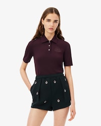 Slim Fit Embroidery Accent Stretch Piqu&eacute; Polo Shirt