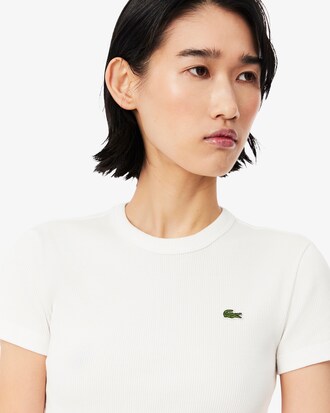 Slim Fit Ribbed Cotton T-shirt