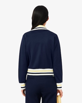 Zipped Stripe Accent Sweatshirt