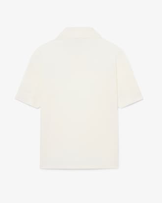 Runway Oversized Silk Piqu&eacute; Polo Shirt