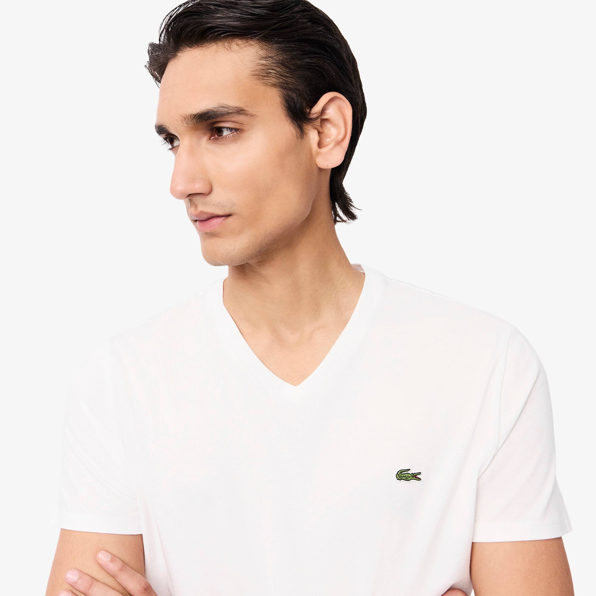 Tee shirt col v homme lacoste Clearance