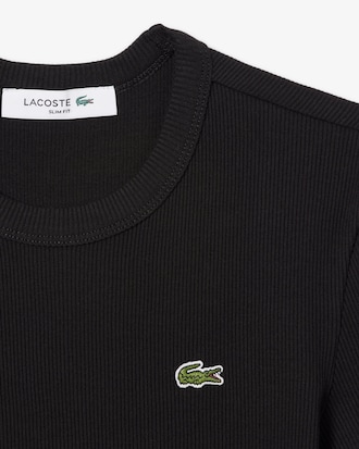 Slim Fit Ribbed Cotton T-shirt