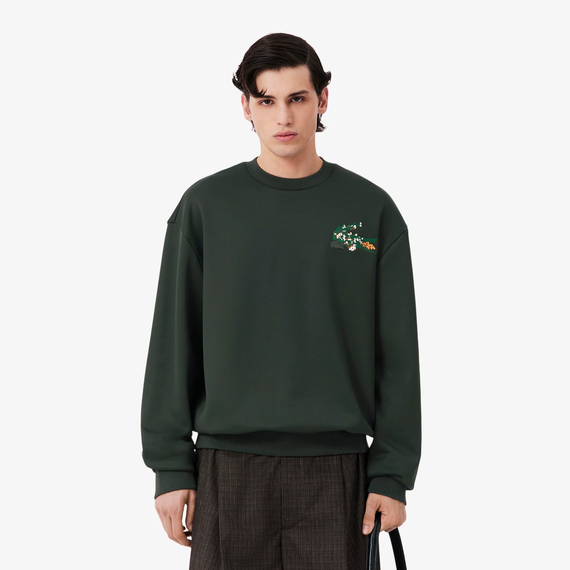 Runway Floral Crocodile Satin Sweatshirt - Men's Sweatshirts - New