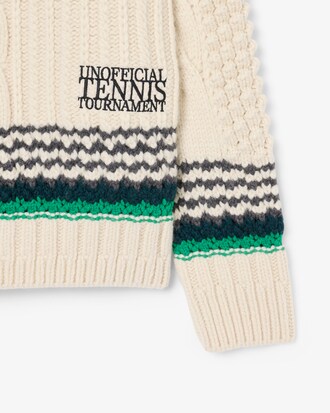 Runway Embroidered Textured Wool Sweater