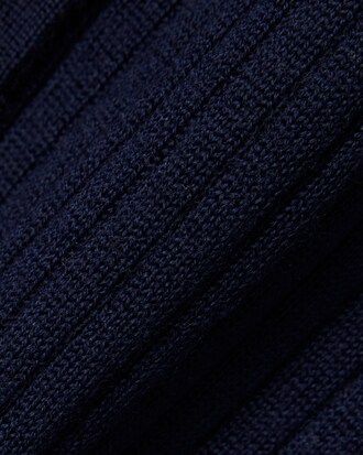 Rib Knit Merino Wool Cardigan