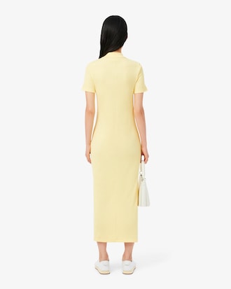Long Ribbed Cotton Polo Dress
