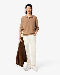 Classic Fit Long Sleeved Knitted Polo Shirt