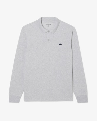 Regular Fit Long Sleeved Cotton Blend Polo Shirt