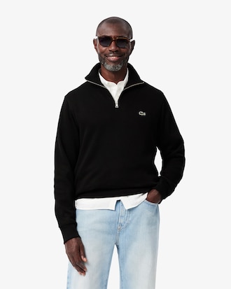 Zip-Up High Neck Interlock Sweatshirt