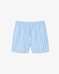 Mid Length Monogram Print Swim Trunks