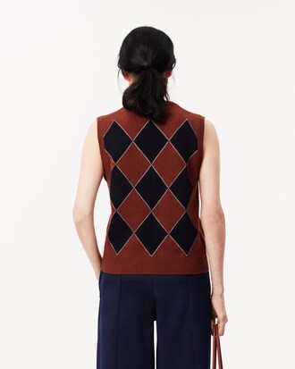 Jacquard Intarsia Cardigan Vest