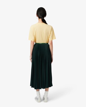 Long Pleated Elasticated Waist Skirt