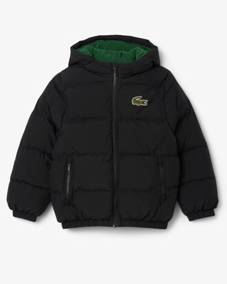 Unisex Embroidered Crocodile Hooded Puffed Jacket