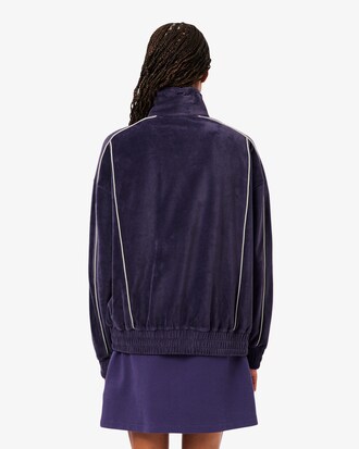 Oversized Zipped Velour Sweatshirt