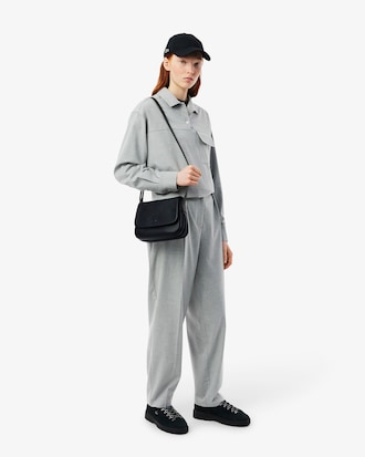 City Court Grain Leather Flap Close Bag