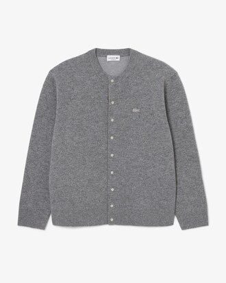 Felted Wool Crew Neck Cardigan