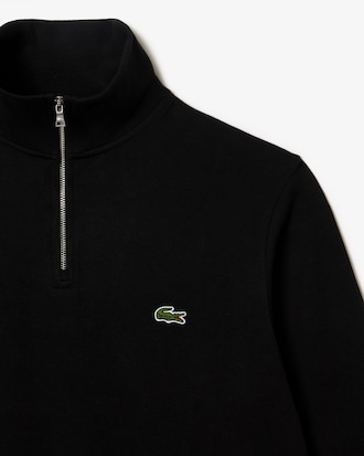 Zip-Up High Neck Interlock Sweatshirt