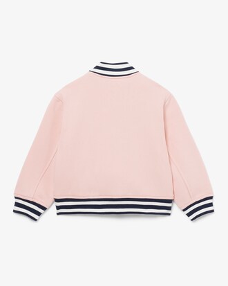 Unisex Embroidered Badge Fleece Bomber Jacket