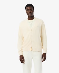 Rib Knit Cotton Blend Cardigan