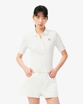 Slim Fit Pointelle Branded L.12.D Polo Shirt