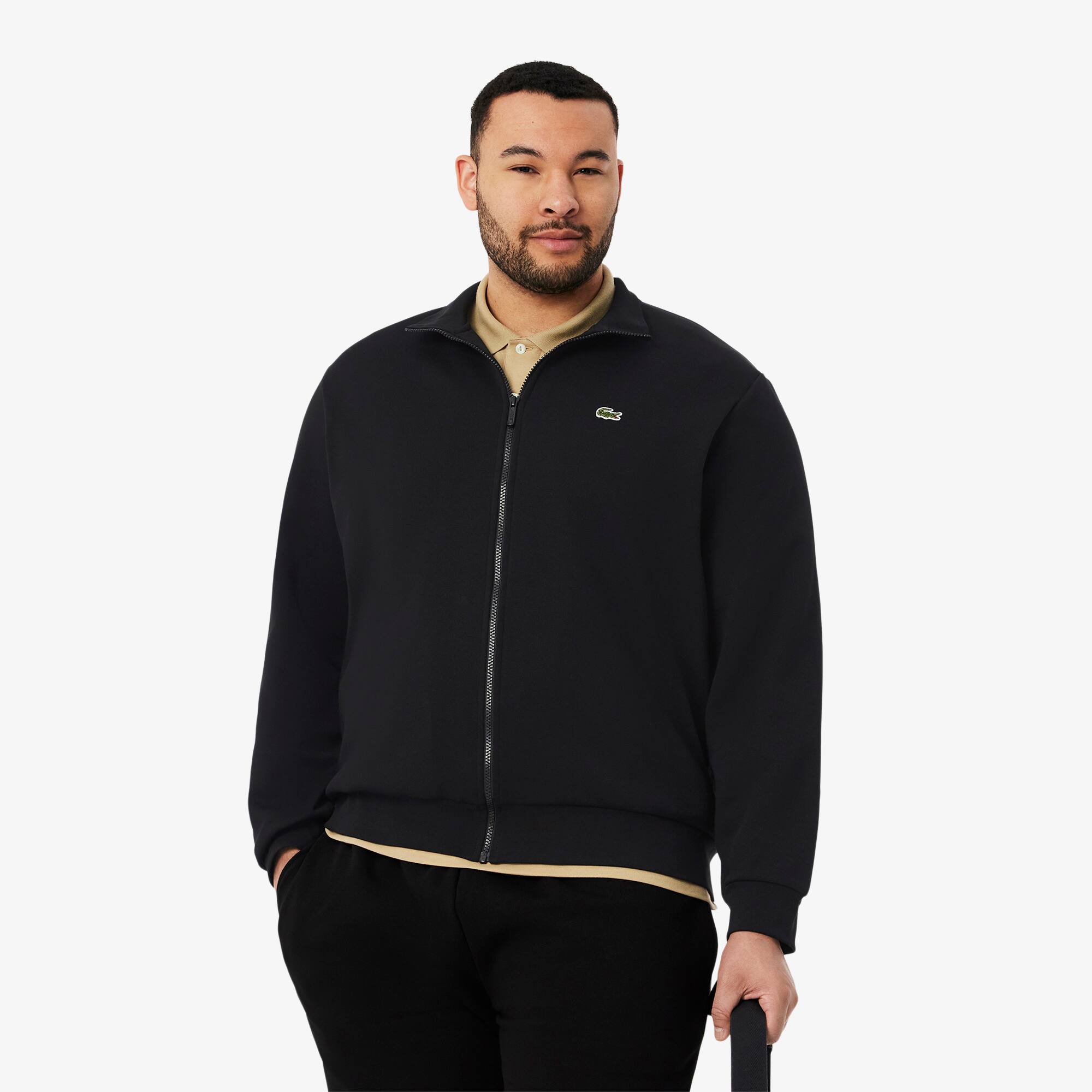 Zip-Up High Neck Fleece Sweatshirt - Men's Sweatshirts - New In