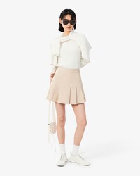 Stripe Accent Cable Knit Sweater
