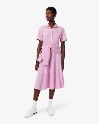 Flared Piqu&eacute; Polo Dress