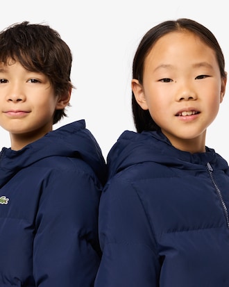 Embroidered Crocodile Hooded Puffed Jacket