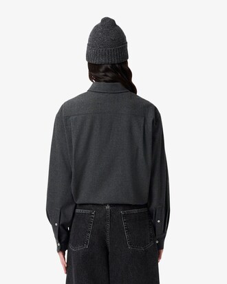 Oversized Polo Style Flannel Shirt