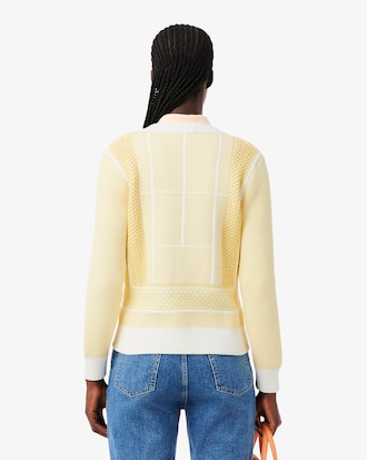 Tennis Court Graphic Jacquard Sweater