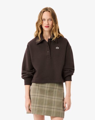 Oversized Fleece Polo Collar Sweatshirt